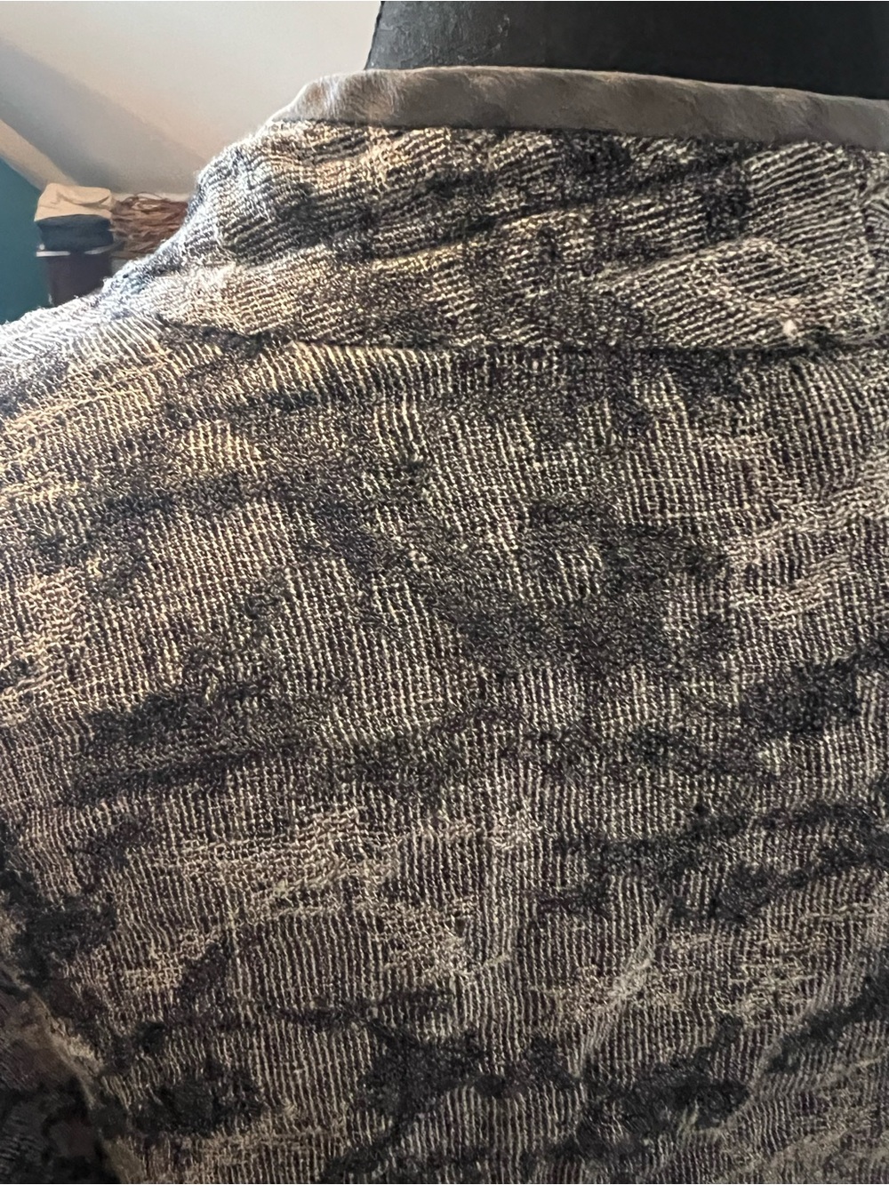 Eileen Fisher Gray Marble-Effect Open Front Cardigan - Picture 4 of 6